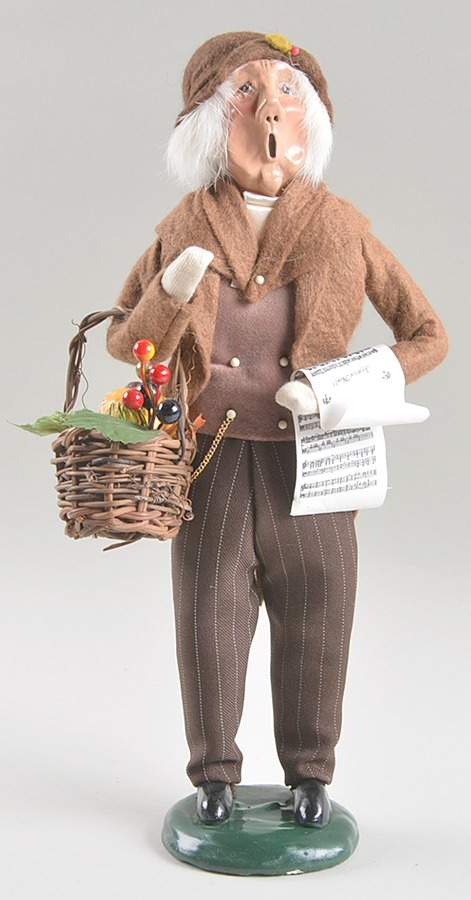 Victorian Assorted Carolers Grandfather With Music & Basket-Brown - No Box by Byers' Choice Ltd-1