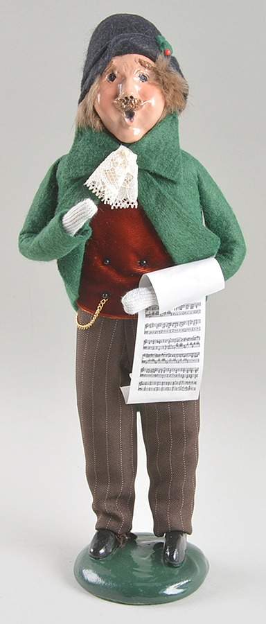 Victorian Assorted Carolers Mustache Man With Music-Green - No Box by Byers' Choice Ltd-1