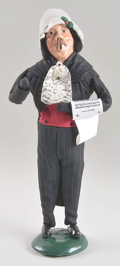Victorian Assorted Carolers Mustache Man With Music-Black Coat - No Box by Byers' Choice Ltd-1