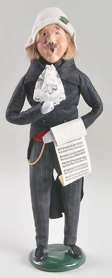 Victorian Assorted Carolers Mustache Man With Music-Black - No Box by Byers' Choice Ltd-1