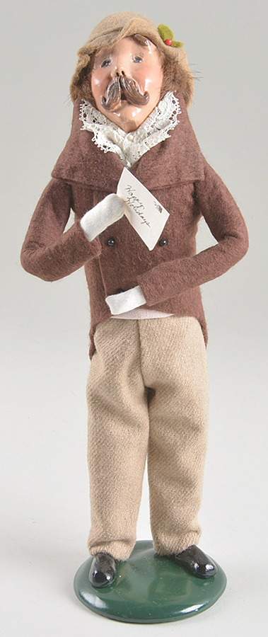 Victorian Assorted Carolers Mustache Man With Card-Brown - No Box by Byers' Choice Ltd-1
