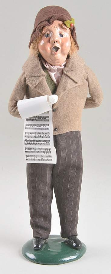Victorian Assorted Carolers Man With Music-Tan Coat Pink Shirt - No Box by Byers' Choice Ltd-1
