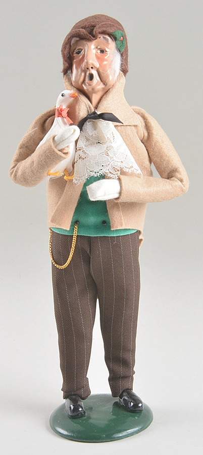 Victorian Assorted Carolers Grandfather With Goose-Tan Coat - No Box by Byers' Choice Ltd-1