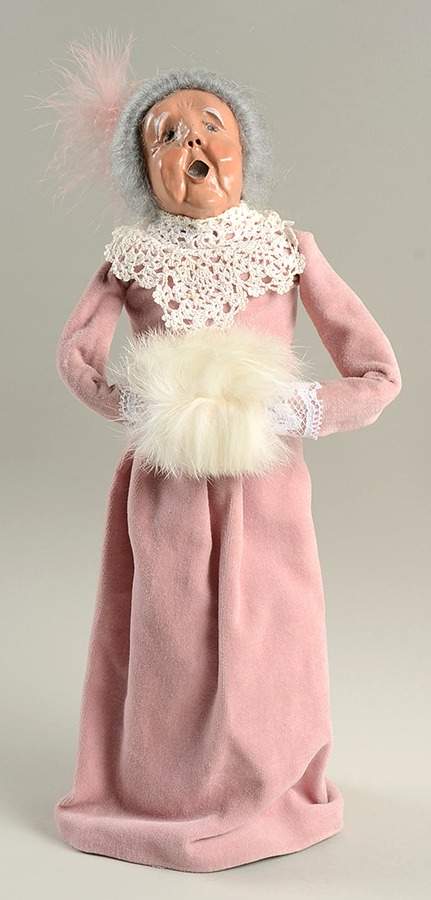 Victorian Assorted Carolers Grandmother With Muff-Pink - No Box by Byers' Choice Ltd-1
