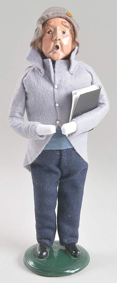 Victorian Assorted Carolers Man With Song Book-Grey Blue - No Box by Byers' Choice Ltd-1