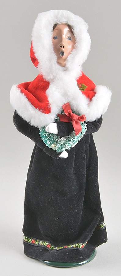 Victorian Assorted Carolers Woman With Wreath-Red Cape Fur Trim - No Box by Byers' Choice Ltd-1