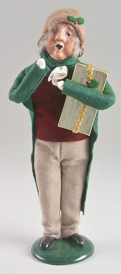 Victorian Assorted Carolers Grandfather With Gift-Green - No Box by Byers' Choice Ltd-1