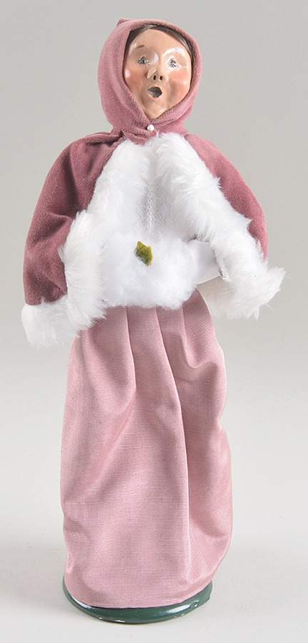 Victorian Assorted Carolers Woman With Muff-Pink Cape Fur Trim - No Box by Byers' Choice Ltd-1
