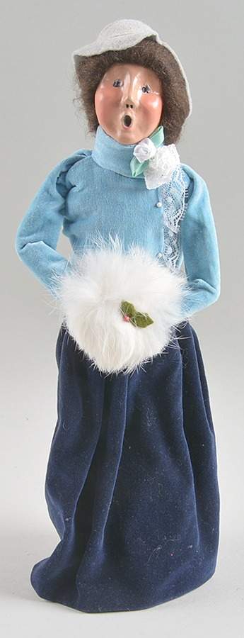 Victorian Assorted Carolers Woman With Muff-Blue - No Box by Byers' Choice Ltd-1