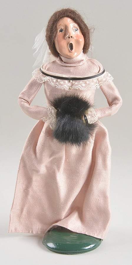 Victorian Assorted Carolers Woman With Muff-Pink Dress - No Box by Byers' Choice Ltd-1