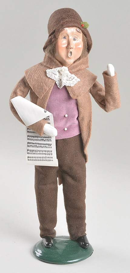 Victorian Assorted Carolers Man With Music-Brown Coat And Hat - No Box by Byers' Choice Ltd-1