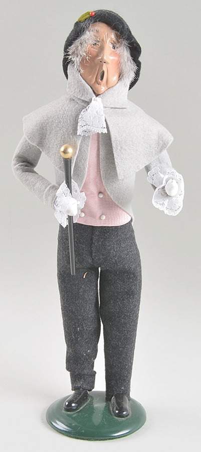 Victorian Assorted Carolers Grandfather With Cane-Grey Coat - No Box by Byers' Choice Ltd-1