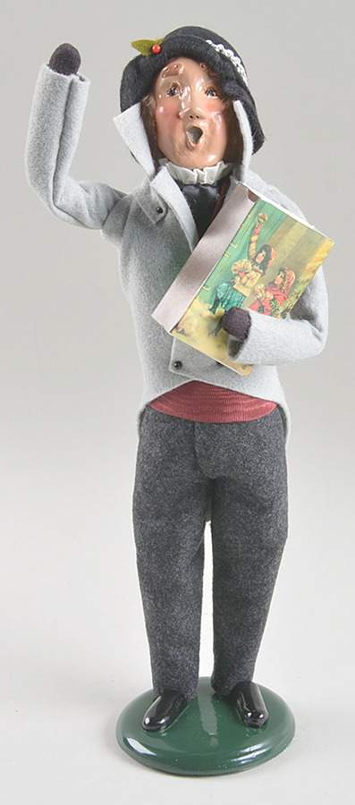 Victorian Assorted Carolers Man With Puzzle-Grey Coat - No Box by Byers' Choice Ltd-1