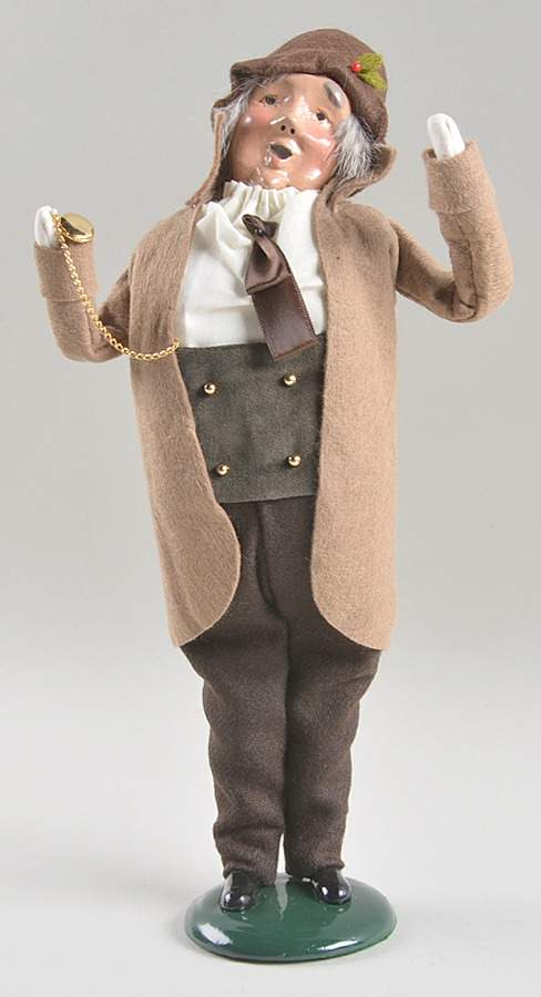 Victorian Assorted Carolers Man With Pocket Watch-Brown  - No Box by Byers' Choice Ltd-1