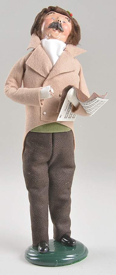 Victorian Assorted Carolers Man With Song Book-Brown Coat - No Box by Byers' Choice Ltd-1