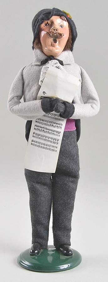 Victorian Assorted Carolers Man With Music-Grey Coat-Purple Vest - No Box by Byers' Choice Ltd-1