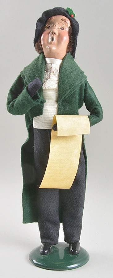 Victorian Assorted Carolers Man With Music-Green Coat - No Box by Byers' Choice Ltd-1