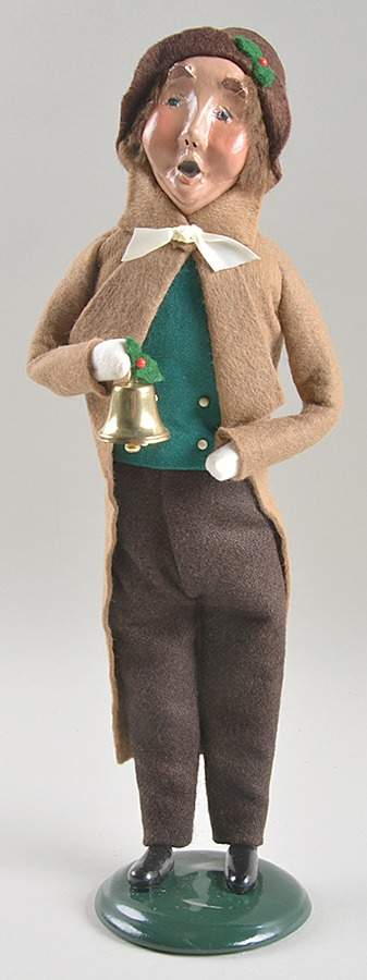 Victorian Assorted Carolers Man With Bell-Brown Coat-Pants-Hat - No Box by Byers' Choice Ltd-1