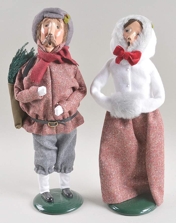 Victorian Assorted Carolers Man And Woman-Multi-Colored Red Shade - No Box by Byers' Choice Ltd-1