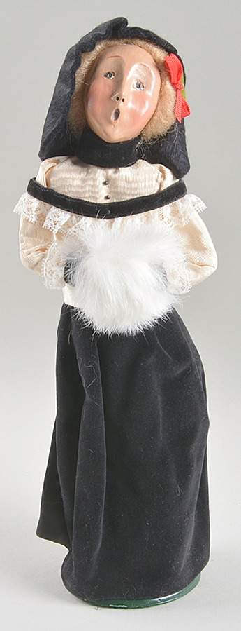 Victorian Assorted Carolers Woman With Muff-Cream Top-Big Hat - No Box by Byers' Choice Ltd-1