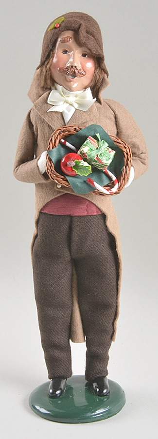 Victorian Assorted Carolers Mustache Man With Basket-Tan - No Box by Byers' Choice Ltd-1