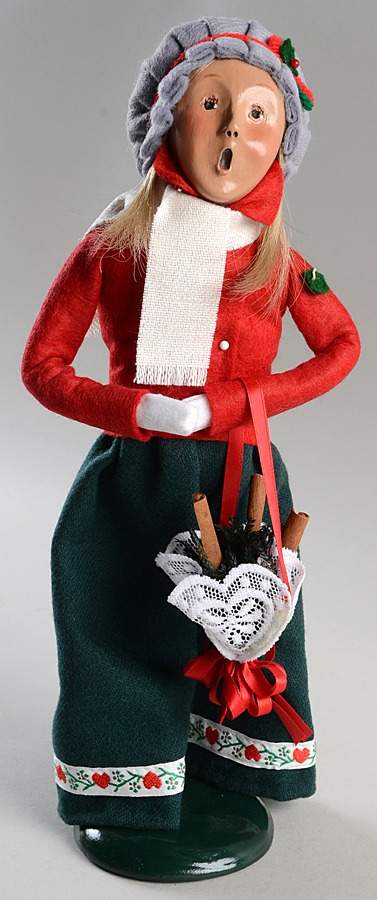Victorian Assorted Carolers Woman With Cinnamon Lace Cache - No Box by Byers' Choice Ltd-1
