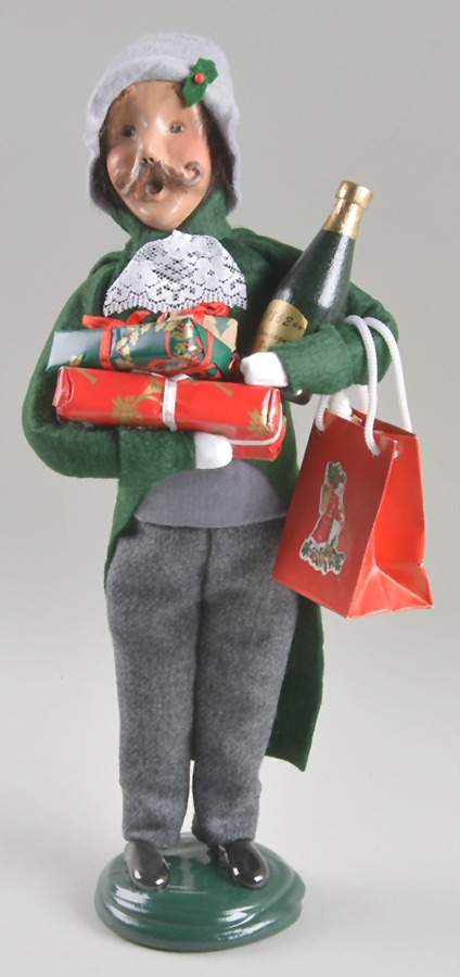 Victorian Assorted Carolers Man With Wine Bottle-Gifts-Gift Bag - No Box by Byers' Choice Ltd-1
