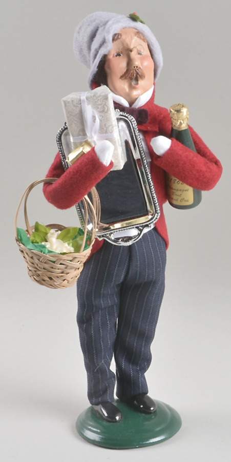 Victorian Assorted Carolers Man With Wine Bottle-Gift-Flower Basket - No Box by Byers' Choice Ltd-1