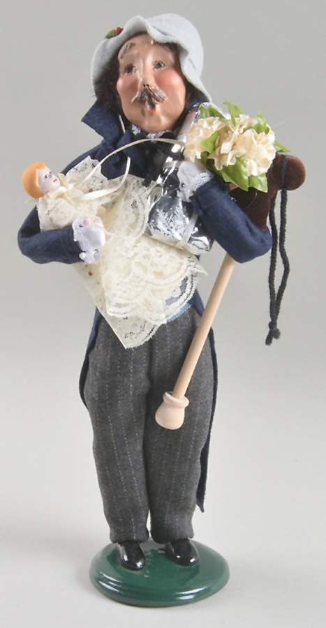 Victorian Assorted Carolers Shopper Man With Doll-Stick Horse-Flower - No Box by Byers' Choice Ltd-1
