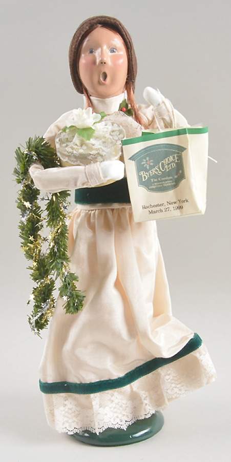 Victorian Assorted Carolers Shopper Woman With-Gift Box And Garland - No Box by Byers' Choice Ltd-1