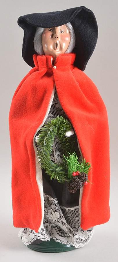 Victorian Assorted Carolers Grandmother With Wreath-Red Cape - No Box by Byers' Choice Ltd-1