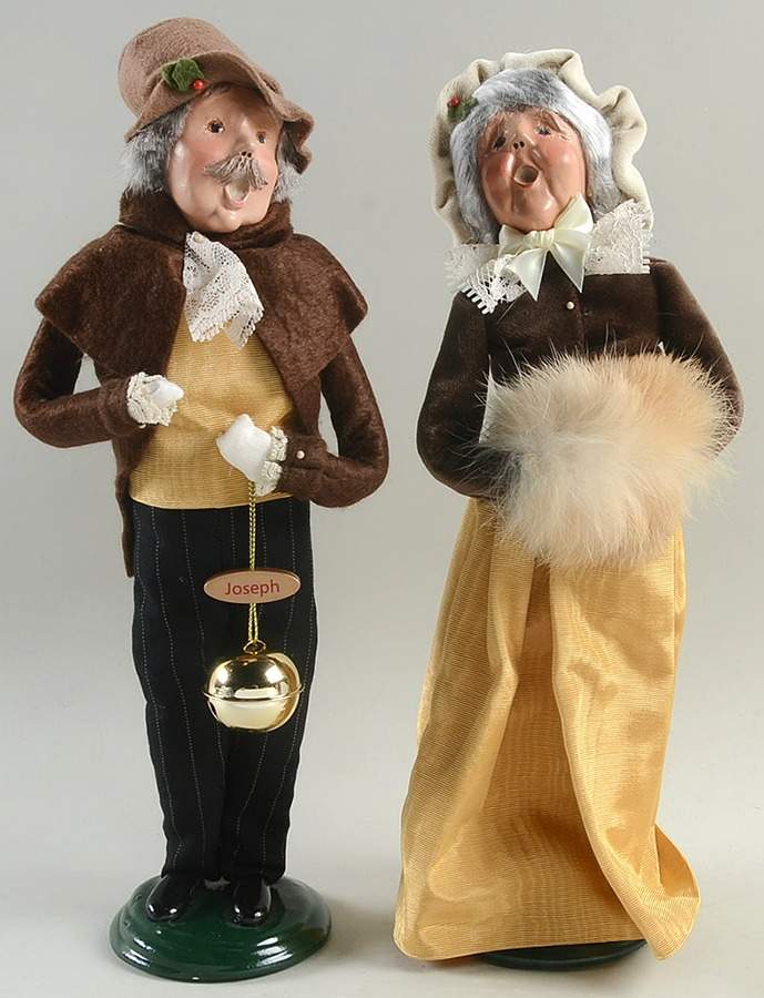 Victorian Assorted Carolers Grandparents-Brown And Gold Colors - No Box by Byers' Choice Ltd-1