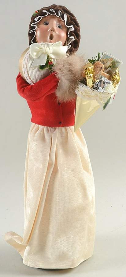 Victorian Assorted Carolers Shopper Woman-Red - No Box by Byers' Choice Ltd-1