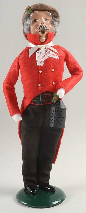 Victorian Assorted Carolers Grandfather With Lantern-Red Coat - No Box by Byers' Choice Ltd-1