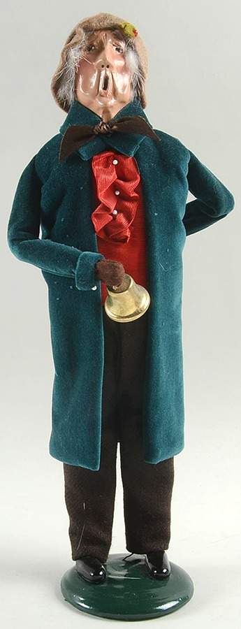 Victorian Assorted Carolers Grandfather With Bell-Long Green Coat - No Box by Byers' Choice Ltd-1