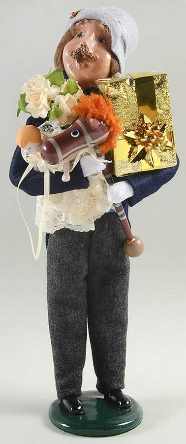Victorian Assorted Carolers Mustache Shopper Man- Blue - No Box by Byers' Choice Ltd-1