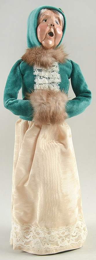 Victorian Assorted Carolers Grandmother With Muff-Green Velvet Top - No Box by Byers' Choice Ltd-1