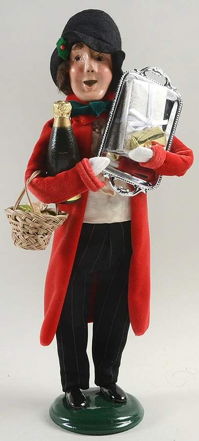 Victorian Assorted Carolers Shopper Man With Wine Bottle And Gifts - No Box by Byers' Choice Ltd-1