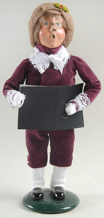 Victorian Assorted Carolers Boy With Song Book-Purple Suit - No Box by Byers' Choice Ltd-1
