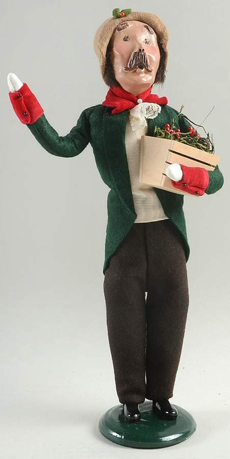 Victorian Assorted Carolers Mustache Man With Pinecone Wood Box - No Box by Byers' Choice Ltd-1
