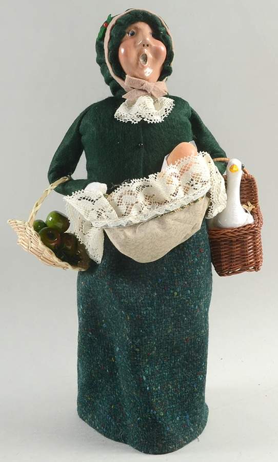 Victorian Assorted Carolers Jolly Shopper Woman - Green - No Box by Byers' Choice Ltd-1