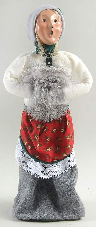 Victorian Assorted Carolers Woman With Muff-White Top - No Box by Byers' Choice Ltd-1