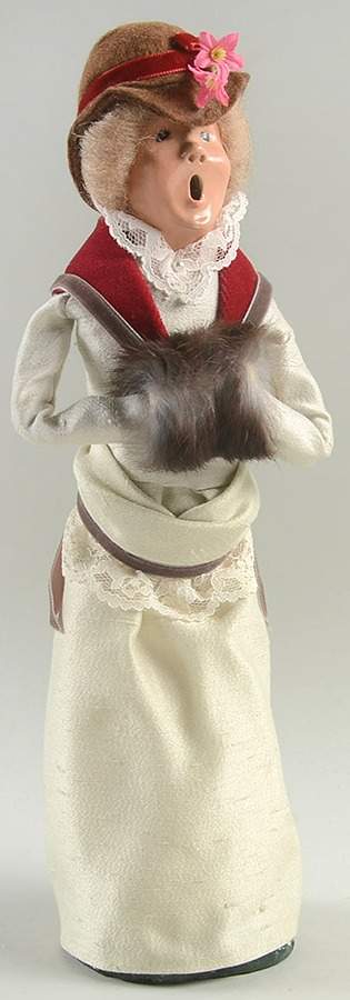 Victorian Assorted Carolers Woman With Muff Red Shawl - No Box by Byers' Choice Ltd-1