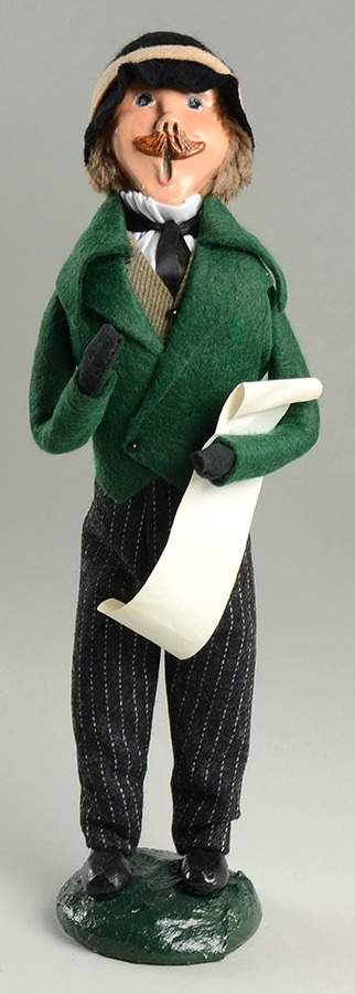 Victorian Assorted Carolers Mustache Man With Music Green - No Box by Byers' Choice Ltd-1