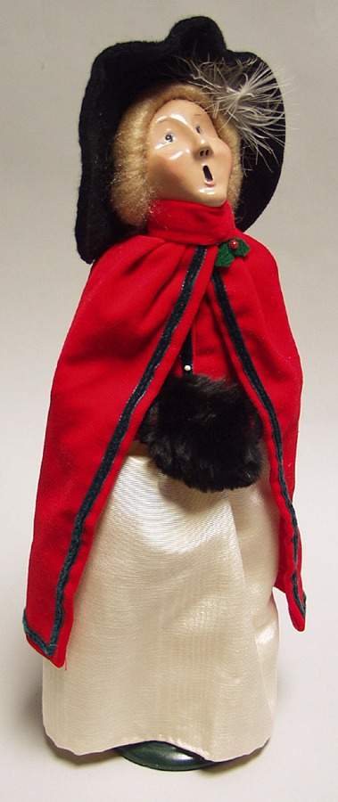 Victorian Assorted Carolers Woman With Muff Red Cape - No Box by Byers' Choice Ltd-1