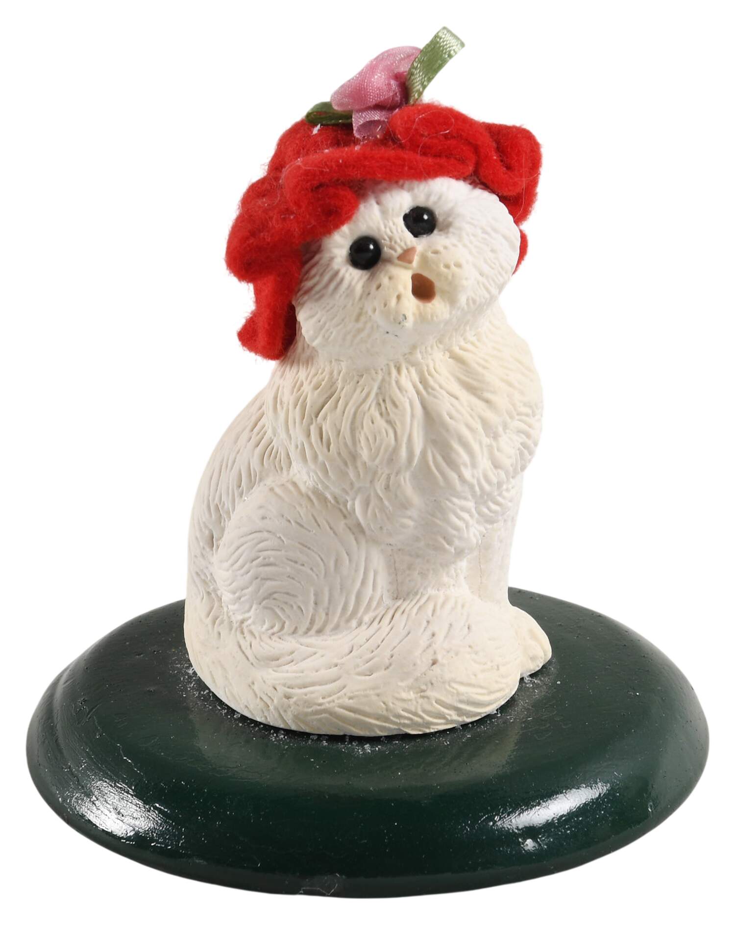 Singing Cats White Persian Cat With Red Hat - No Box by Byers' Choice Ltd-1