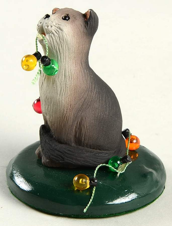 Singing Cats Grey Cat With Christmas Lights - No Box by Byers' Choice Ltd-1