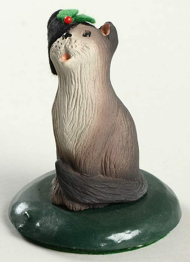 Singing Cats Cat With Black Christmas Hat - No Box by Byers' Choice Ltd-1