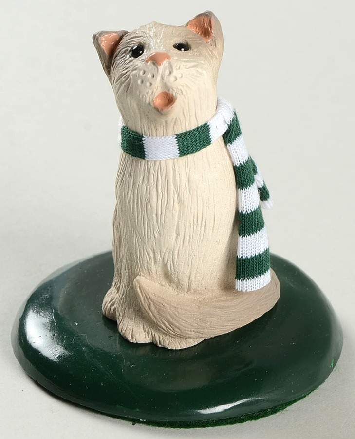 Singing Cats Cat With Green & White Scarf - No Box by Byers' Choice Ltd-1