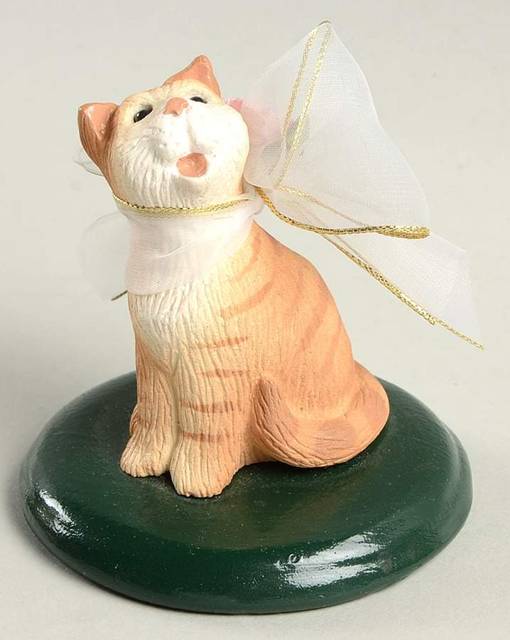Singing Cats Yellow Tabby Cat With  Bow - No Box by Byers' Choice Ltd-1